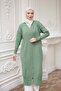 Green Cold Yarn Buttoned Knitwear Cardigan - 4