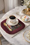 Avant-Garde Palace Elegance Fringed Presentation Napkin - Medieval Garden Themed Gothic Burgundy Coaster Tissue - 2