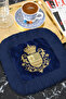 Noble Crested Fringed Coffee Side Presentation Napkin-Royal Palace Classic Navy Blue Coaster Tissue - 7