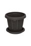Cedargrain Flowerpot with Tray 6"
