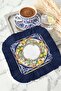 Mediterranean Motif Lemon Fringed Presentation Decoration Handkerchief - Summer-Specific Bohemian Navy Blue Coffee Napkin - 7