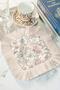 Romantic Flower Garden Fringed Presentation Napkin - Pastel Vintage Bohemian Powder Coffee Side Presentation Napkin - 5