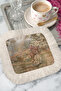 Avant-Garde Hunter Themed Fringed Presentation Napkin - Classic Art-Inspired Pastel Cream Coaster Tissue - 5