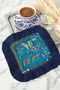 Palace Splendor Fringed Presentation Placemat Tissue - Horse Patterned Bohemian Blue Navy Blue Presentation Napkin - 4