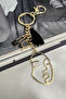 Clover Safety Pin Detail Female Figure Bag Accessory Keychain - 3