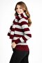 Women's Striped Cardigan with Scarf Combination - 3