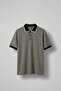 Men's Regular Fit Striped Polo Collar Knitted T-Shirt Black