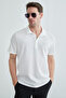 Honeycomb Fabric Snap Fastener Polo Collar T-Shirt - 6