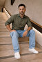 Men's High Waist Loose Leg B.Blue Cargo Baggy Pants - 3