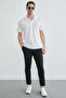 Honeycomb Fabric Snap Fastener Polo Collar T-Shirt - 2