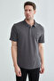 Honeycomb Fabric Snap Fastener Polo Collar T-Shirt - 5