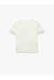 Embroidery Detailed Short Sleeve Crew Neck Cotton Oversize T-Shirt - 2