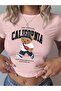 Women's California Bear Printed Crew Neck Slim Crop Tshirt - 4