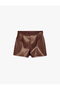 Mini Faux Leather Skirt with Slit Detail - 4