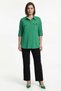 Women's Green Seasonal Elastic Waist Double Pocket Buttoned Shirt-Pants Set with Accessories