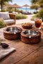 Double Luxury Hand-Embroidered Mahogany Wood & Stainless Steel Ashtray Set - 2
