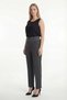 Women's Black Summer Trousers with Ribbed Waist and Hidden Zipper at the Hem, with Accessories - 3