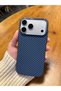 Navy Blue Striped Slim Premium Original Carbon Phone Case Compatible with iPhone 17 Pro