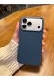 Knitted navy blue leather phone case compatible with iphone 17 pro - 2