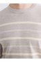 Vizyon New Season Crew Neck Striped Men's Knitwear Sweater - 3