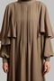 Cape Sleeve Dress Ferace - Mink - 6