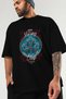 Thrym Front Printed Black Oversize T-Shirt Men Women Cotton Crew Neck T-Shirt - 3