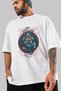 Frigg Front Printed White Oversize T-Shirt Men Women Cotton Crew Neck T-Shirt - 3