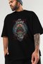 Valhalla Front Printed Black Oversize T-Shirt Men Women Cotton Crew Neck Tshirt - 3