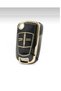 Lux Opel Astra H Corsa D 2 Button Nano Protection Key Case Cover Black Gold Color