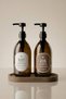 Set of 2 Amber Soap Dispensers with Wooden Stand 500 ml - Kitchen Detergent Dispenser and Liquid Soap Dispenser - 500Hdgcoval - 2
