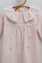 100% Cotton Baby Girl Romper with Embroidery and Baby Collar (1-3, 3-6 Months with Booties) - (6-9 Months Without Booties) - 4