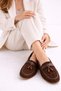 Women's Stoned Tasseled Stone Detailed Ballerina Casual Shoes - 2