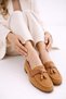 Women's Stoned Tasseled Stone Detailed Ballerina Casual Shoes - 5
