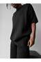 Men's Half Oversize Knitwear Shorts T-Shirt Set Striped Knitted Crew Neck Summer Top and Bottom Set - 2
