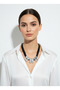 Black Multi-Strand Silver Geometric Stone Necklace – Modern Design Casual & Summer Stylish Women's Necklace - 5