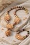 "Desert Storm" Onyx&Orange Aventurine&Rhodonite Natural Stone Design Necklace and Bracelet with Desert Rose Pendant - 8