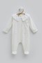 100% Cotton Baby Girl Romper with Embroidery and Baby Collar (1-3, 3-6 Months with Booties) - (6-9 Months Without Booties)