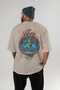 Yggdrasil Back Printed Beige Oversize T-Shirt Men Women Cotton Crew Neck T-Shirt - 4