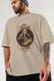 Viking Mythology 1 Pre-Printed Beige Oversize T-Shirt Men Women Cotton Crew Neck T-Shirt - 3