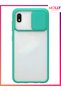 Turquoise Sliding Camera Protection Matte Transparent Silicone Case for Samsung Galaxy A10