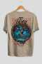 Yggdrasil Back Printed Beige Oversize T-Shirt Men Women Cotton Crew Neck T-Shirt - 2
