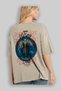 Heimdall Back Printed Beige Oversize T-Shirt Men's Women's Cotton Crew Neck T-Shirt - 3