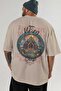 Valhalla Back Printed Beige Oversize T-Shirt Men Women Cotton Crew Neck T-Shirt - 5