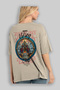 Valhalla Back Printed Beige Oversize T-Shirt Men Women Cotton Crew Neck T-Shirt - 3