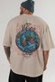 Jörmungandr Back Printed Beige Oversize T-Shirt Men Women Cotton Crew Neck T-Shirt - 5