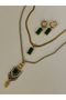 Green Stone-Doc Chain-Italian Steel Necklace - 3