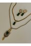 Italian Steel Necklace with Green Stone - 4