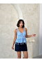 Lace Detailed Strappy Blouse - Blue |   D2892 - 2