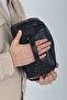 Genuine Leather Black Men's Handbag and Shaving Bag (Three Features in One Bag) - 4