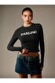 Women's Long Sleeve Darling Printed Crew Neck Combed Cotton Bodysuit - 5